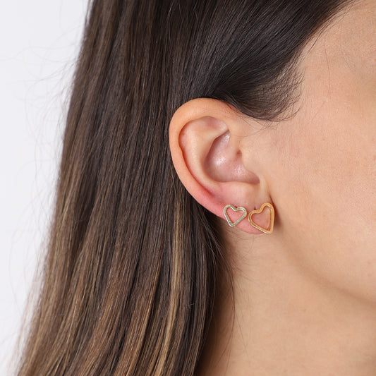 Brincos Kit Corações Vazados