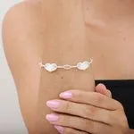 Pulseira prata 925 corações