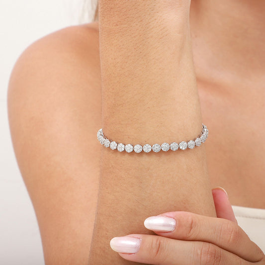 Pulseira Esfera Cravejada em Zircônia