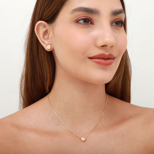 Conjunto semi joia coração