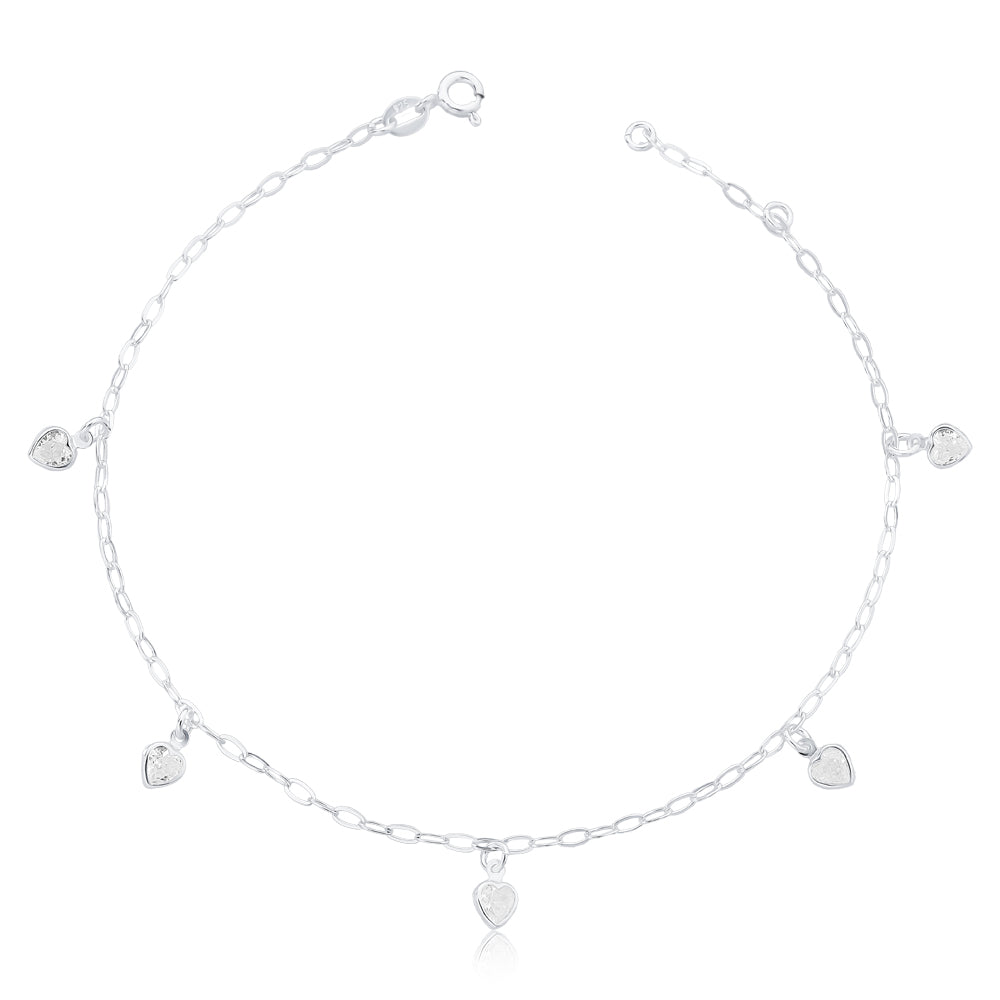 Tornozeleira coração cristal