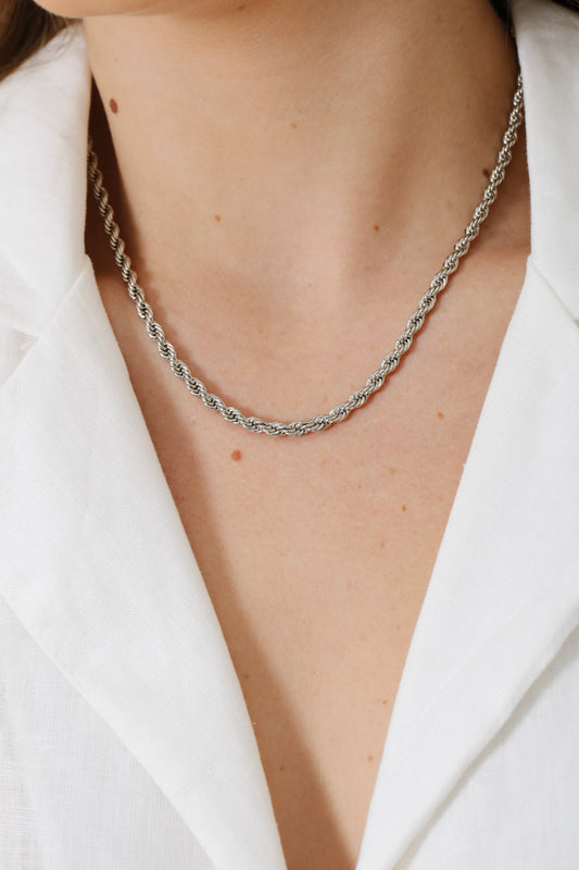 Colar Cordão Baiano 4mm Banhado Ouro 18K E Ródio Branco 1 Avaliações