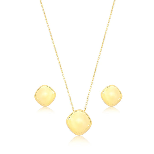 Conjunto semijoia quadrado liso