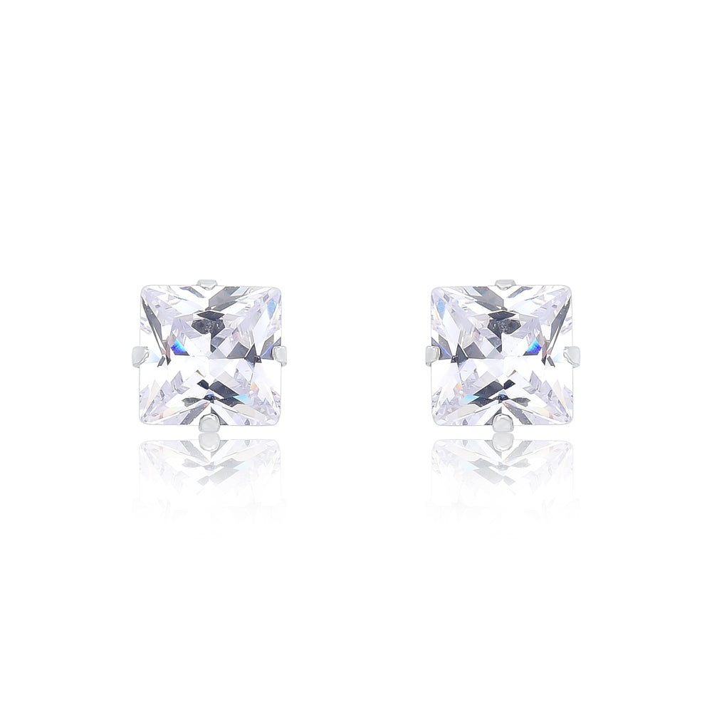 Brincos Ponto de Luz Quadrado Quadrilume