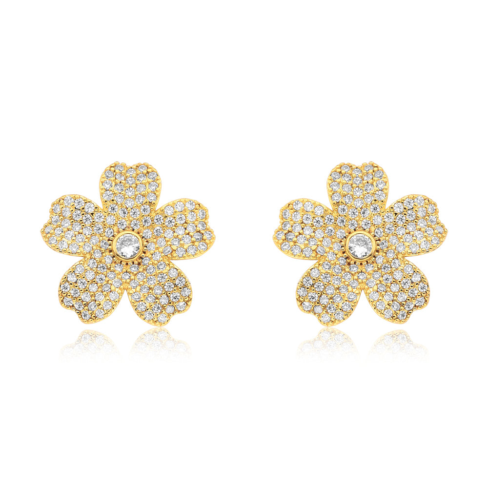 Brincos Flor Pavê