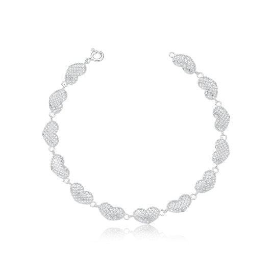 Pulseira coração trabalhado