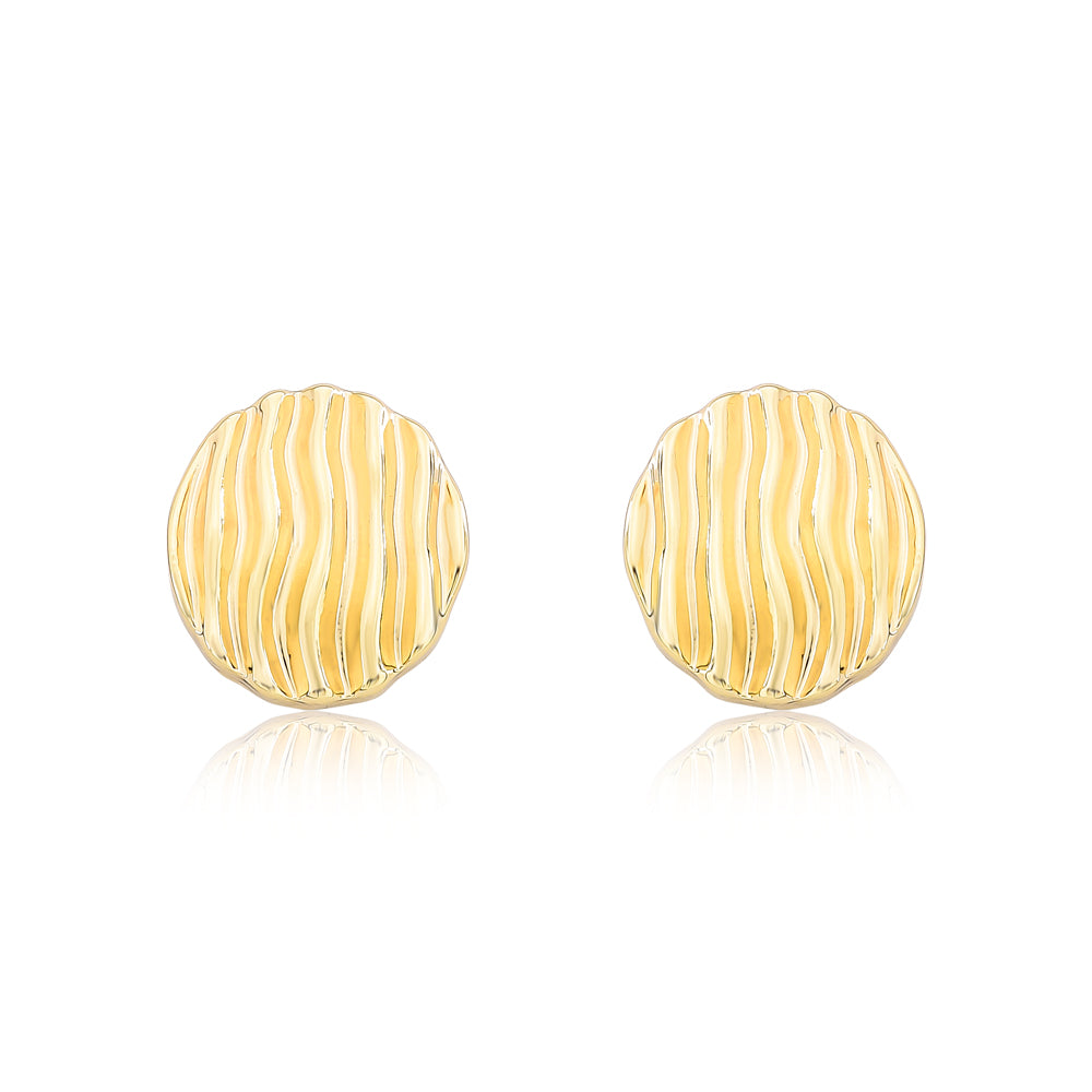 Brinco oval texturizado pequeno