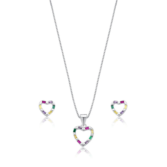 Conjunto Coração Multicolor