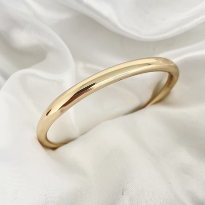 Bracelete Liso Simples Banhado a Ouro 18k e Rodio Branco